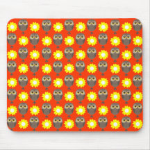 Customisable Owls & Daisies Mousepad