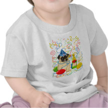 Customisable Party Pug Celebration Tees and Gifts