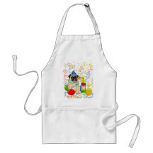Customisable Party Pug Celebration Tees and Gifts Apron