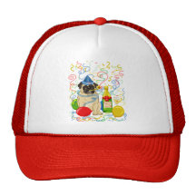 Customisable Party Pug Celebration Tees and Gifts Hats