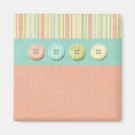 Customisable Pastel Buttons and Stripes Magnets