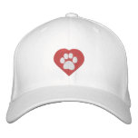 Customisable Paw in Heart Hats embroidered hats