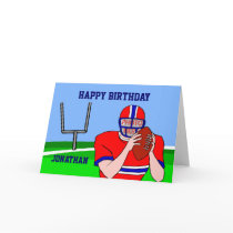 Customisable photo and name football grid iron greeting card