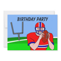 Customisable photo football party invitations