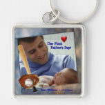 Customisable Photo Our First Fathers Day Key Chain