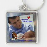 Customisable Photo Our First Fathers Day Key Chain