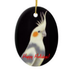 Customisable Pied Cockatiel Ornament