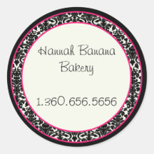 Customisable Pink and Damask Stickers