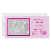 Customisable Pink Flower Rabbit Photocard