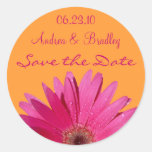 Customisable Pink Gerbera Daisy Monogram Sticker