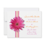 Customisable Pink Gerbera Daisy Save the Date Card invitations
