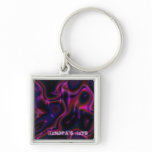 Customisable Pink Multicolor Swirl Keychain