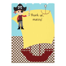 Customisable Pirate Ship Thank You Personalised Announcement