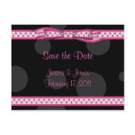 Customisable Polka Dot Save the Date Postcard