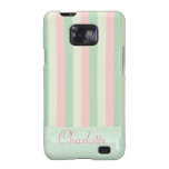 Customisable Pretty Girly Pastel Stripe Galaxy casemate cases