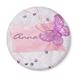Customisable Pretty Pink Butterfly Design magnets
