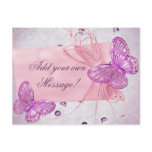 Customisable Pretty Pink Butterfly Design postcards