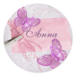 Customisable Pretty Pink Butterfly Design stickers