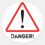 Customisable Red & Black Warning Symbol Sticker