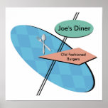 Customisable Retro Diner 50s Posters - Cool posters