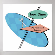Customisable Retro Diner 50s Posters - Cool