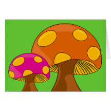 Customisable Retro Mushrooms Note Card