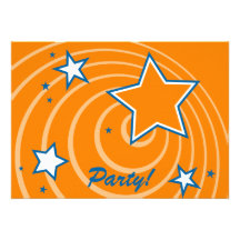 Customisable retro stars and circles party personalized announcements