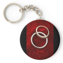 Customisable Romantic Wedding Rings on Red