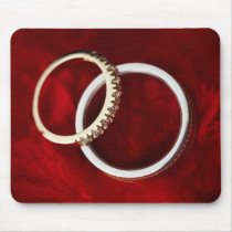 Customisable Romantic Wedding Rings on Red