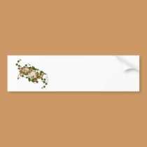 Customisable Roses Gold and Clover bumper stickers