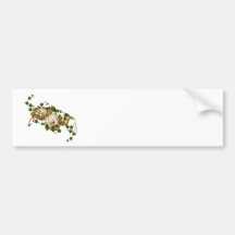 Customisable Roses Gold and Clover Bumper Stickers