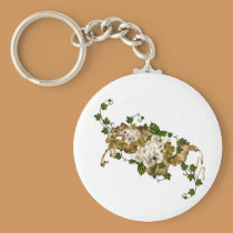 Customisable Roses Gold and Clover keychains