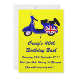 Customisable Scooter Boy Birthday invite invitations