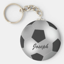 Customisable Silver Soccer Ball keychains