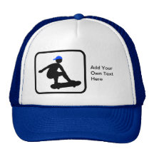 Customisable Skater on Skateboard Logo Hats