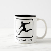 Customisable Soccer Player (Footballer) Logo Mugs