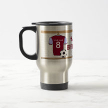 Customisable Soccer Shirt (claret) Birthday Mug