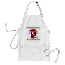Customisable Soccer Shirt (claret blue) Apron