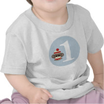 Customisable Sock Monkey birthday shirt