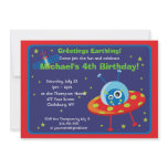 Customisable Space Alien invitations