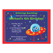 Customisable Space Alien Personalised Announcements