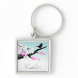 Customisable sparrow bird cherry blossoms graphic
