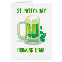 Customisable St. Patricks Drinking Team Card