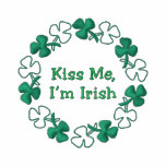 Customisable St. Pat's Day Shamrock Border embroidered shirts
