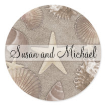Customisable Starfish Wedding Stickers