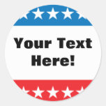 Customisable Stars and Stripes Design Sticker
