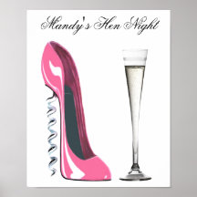 Customisable Stiletto and Champagne Party Poster