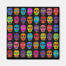 Customisable Sugar Skulls Fridge Magnets