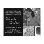 Customisable Sweet 16 Sixteen Card Invitation postcards