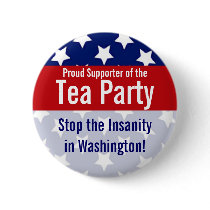 Customisable Tea Party Buttons, Stars and stripes